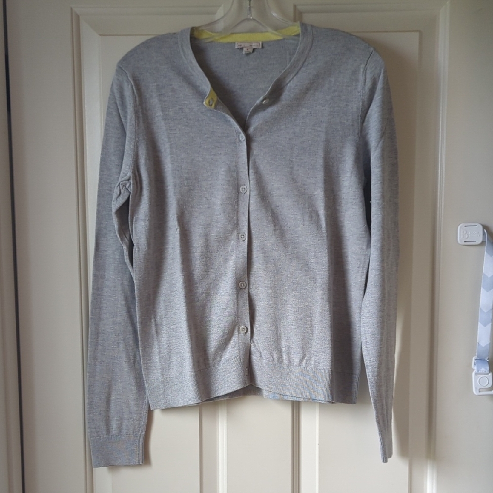 Grey Cardigan Cotton With Silk